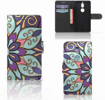 B2Ctelecom Nokia 7 Bookcase Hoesje Design Purple Flower