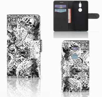 B2Ctelecom Nokia 7 Bookcase Hoesje Design Skulls Angel