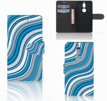 B2Ctelecom Nokia 7 Bookcase Hoesje Design Waves Blue