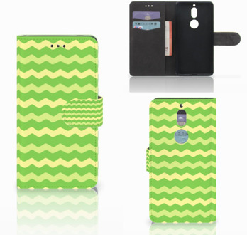 B2Ctelecom Nokia 7 Bookcase Hoesje Design Waves Green