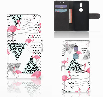 B2Ctelecom Nokia 7 Bookcase Hoesje Flamingo Triangle