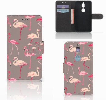 B2Ctelecom Nokia 7  Bookcase hoesje Flamingo