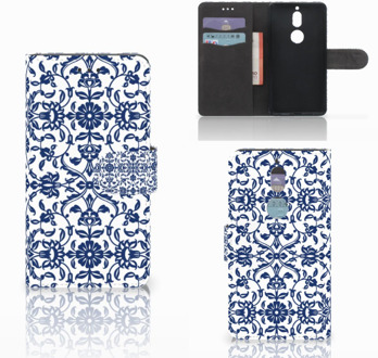 B2Ctelecom Nokia 7 Bookcase Hoesje Flower Blue