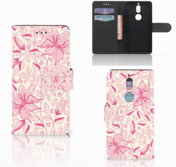 B2Ctelecom Nokia 7 Bookcase Hoesje Pink Flowers