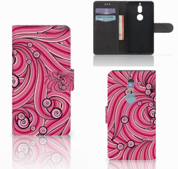 B2Ctelecom Nokia 7 Bookcase Hoesje Swirl Pink