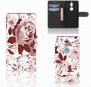 B2Ctelecom Nokia 7 Bookcase Hoesje Watercolor Flowers