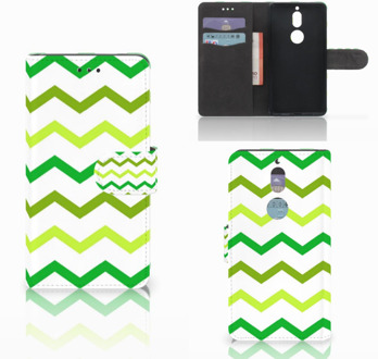 B2Ctelecom Nokia 7 Bookcase Hoesje Zigzag Groen