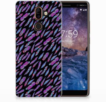 B2Ctelecom Nokia 7 Plus TPU Hoesje Design Feathers Color