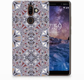 B2Ctelecom Nokia 7 Plus TPU Hoesje Design Flower Tiles