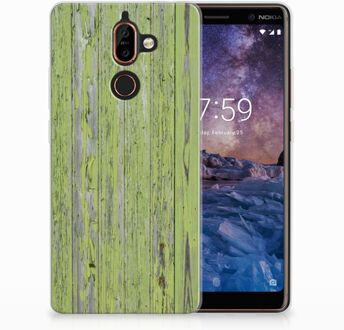 B2Ctelecom Nokia 7 Plus TPU Hoesje Design Green Wood