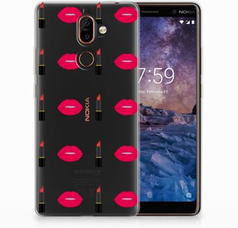 B2Ctelecom Nokia 7 Plus TPU Hoesje Design Lipstick Kiss