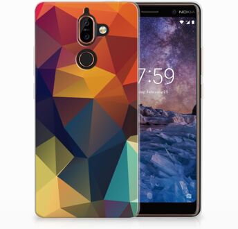 B2Ctelecom Nokia 7 Plus TPU Hoesje Design Polygon Color