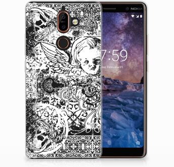 B2Ctelecom Nokia 7 Plus TPU Hoesje Design Skulls Angel