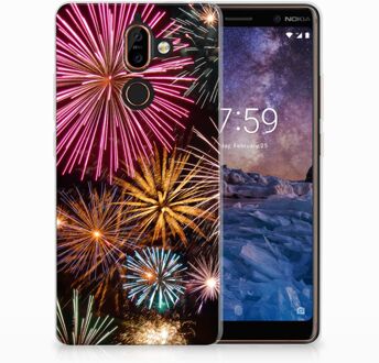 B2Ctelecom Nokia 7 Plus TPU Hoesje Design Vuurwerk