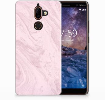 B2Ctelecom Nokia 7 Plus TPU Hoesje Marble Pink