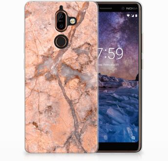 B2Ctelecom Nokia 7 Plus TPU Hoesje Marmer Oranje