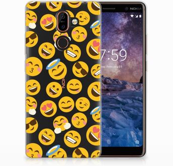 B2Ctelecom Nokia 7 Plus Uniek Design TPU Hoesje Emoji