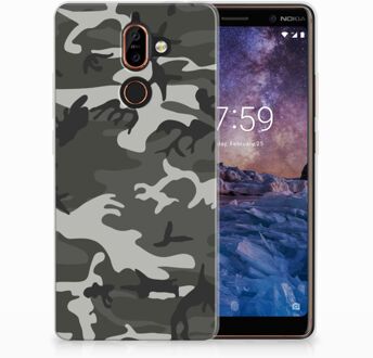 B2Ctelecom Nokia 7 Plus Uniek TPU Hoesje Army Light