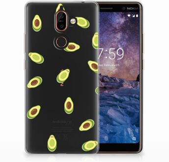 B2Ctelecom Nokia 7 Plus Uniek TPU Hoesje Avocado