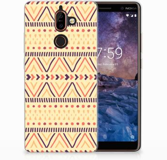 B2Ctelecom Nokia 7 Plus Uniek TPU Hoesje Aztec Yellow