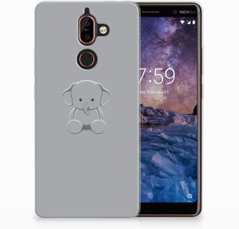 B2Ctelecom Nokia 7 Plus Uniek TPU Hoesje Baby Olifant