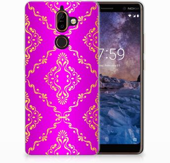 B2Ctelecom Nokia 7 Plus Uniek TPU Hoesje Barok Roze