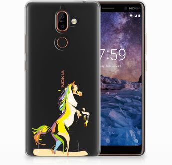 B2Ctelecom Nokia 7 Plus Uniek TPU Hoesje Horse Color