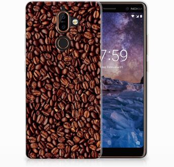 B2Ctelecom Nokia 7 Plus Uniek TPU Hoesje Koffiebonen