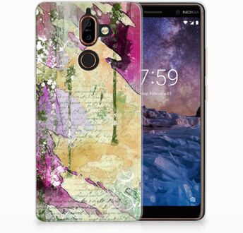 B2Ctelecom Nokia 7 Plus Uniek TPU Hoesje Letter Painting