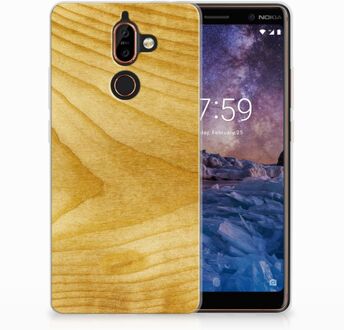 B2Ctelecom Nokia 7 Plus Uniek TPU Hoesje Licht Hout