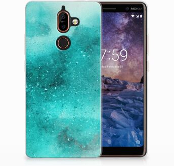 B2Ctelecom Nokia 7 Plus Uniek TPU Hoesje Painting Blue