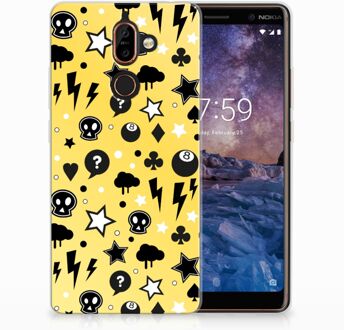 B2Ctelecom Nokia 7 Plus Uniek TPU Hoesje Punk Yellow