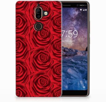 B2Ctelecom Nokia 7 Plus Uniek TPU Hoesje Red Roses