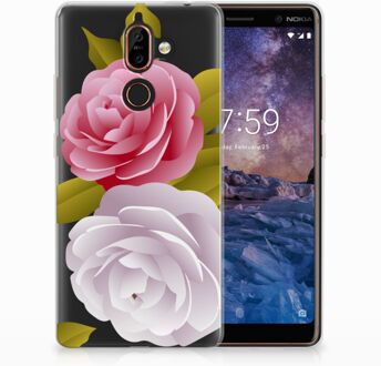 B2Ctelecom Nokia 7 Plus Uniek TPU Hoesje Roses