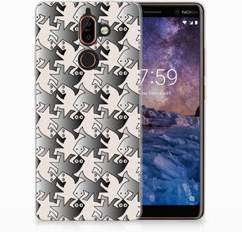 B2Ctelecom Nokia 7 Plus Uniek TPU Hoesje Salamander Grey