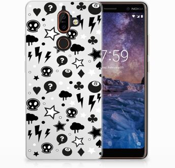 B2Ctelecom Nokia 7 Plus Uniek TPU Hoesje Silver Punk