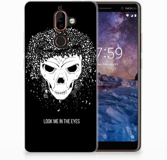 B2Ctelecom Nokia 7 Plus Uniek TPU Hoesje Skull Hair