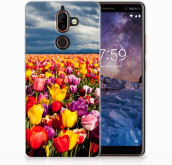 B2Ctelecom Nokia 7 Plus Uniek TPU Hoesje Tulpen