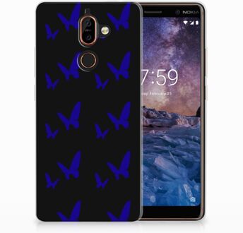 B2Ctelecom Nokia 7 Plus Uniek TPU Hoesje Vlinder Patroon