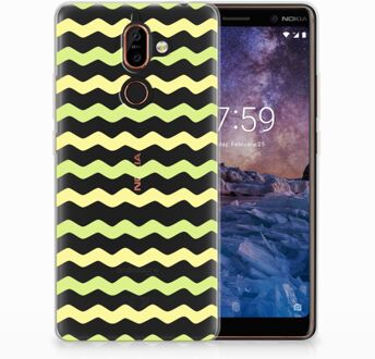 B2Ctelecom Nokia 7 Plus Uniek TPU Hoesje Waves Yellow