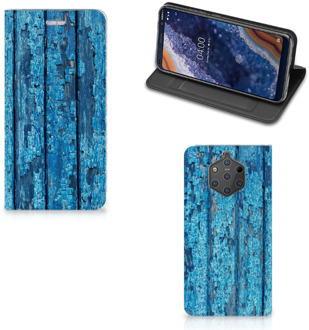 B2Ctelecom Nokia 9 PureView Standcase Hoesje Blauw Wood Blue