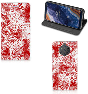 B2Ctelecom Nokia 9 PureView Standcase Hoesje Design Angel Skull Red