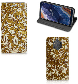 B2Ctelecom Nokia 9 PureView Standcase Hoesje Design Barok Goud