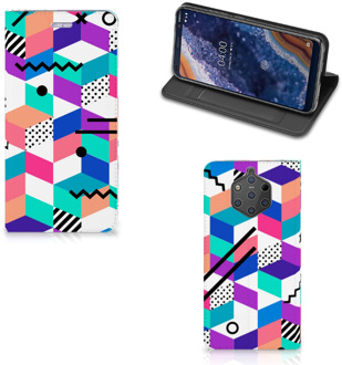 B2Ctelecom Nokia 9 PureView Standcase Hoesje Design Blocks Colorful