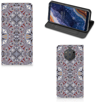 B2Ctelecom Nokia 9 PureView Standcase Hoesje Design Flower Tiles