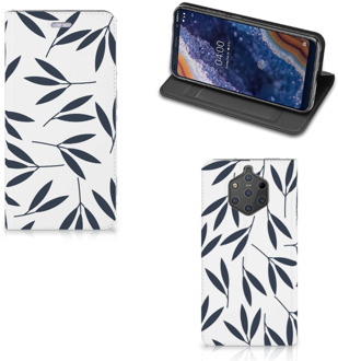 B2Ctelecom Nokia 9 PureView Standcase Hoesje Design Leaves Blue