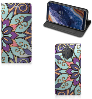 B2Ctelecom Nokia 9 PureView Standcase Hoesje Design Purple Flower