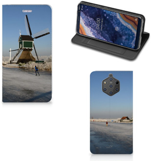 B2Ctelecom Nokia 9 PureView Standcase Hoesje Design Schaatsers