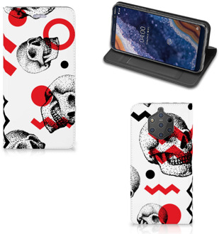 B2Ctelecom Nokia 9 PureView Standcase Hoesje Design Skull Red