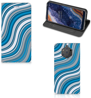 B2Ctelecom Nokia 9 PureView Standcase Hoesje Design Waves Blue